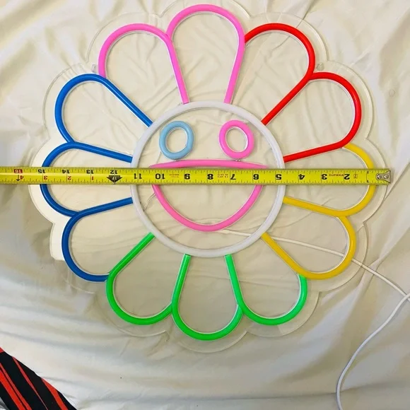 Murakami Flower Rainbow LED Neon Light Sign Bedroom Home Wall Game Room Decor